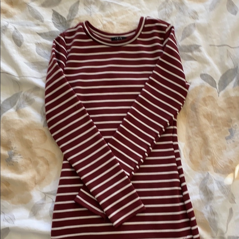 Red Striped Iris Midi Dress